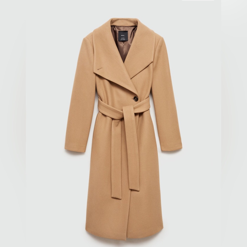 NWOT MANGO MANTECO WOOL COAT WITH BELT